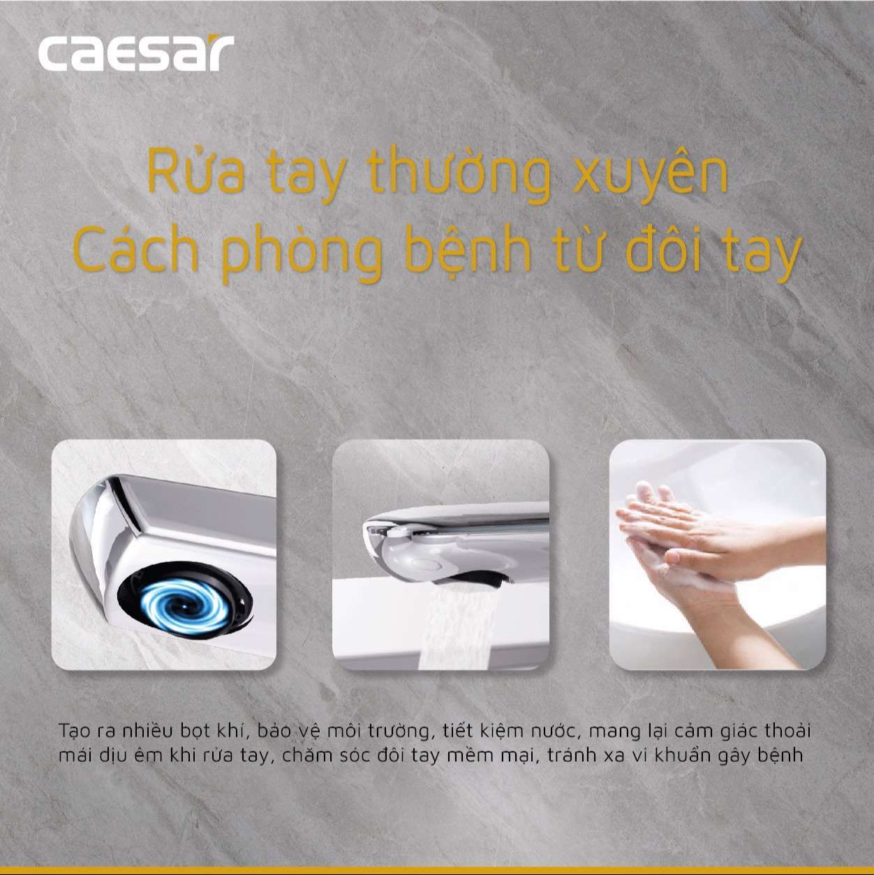 Vòi chậu lavabo nóng lạnh Caesar B380CU - 18