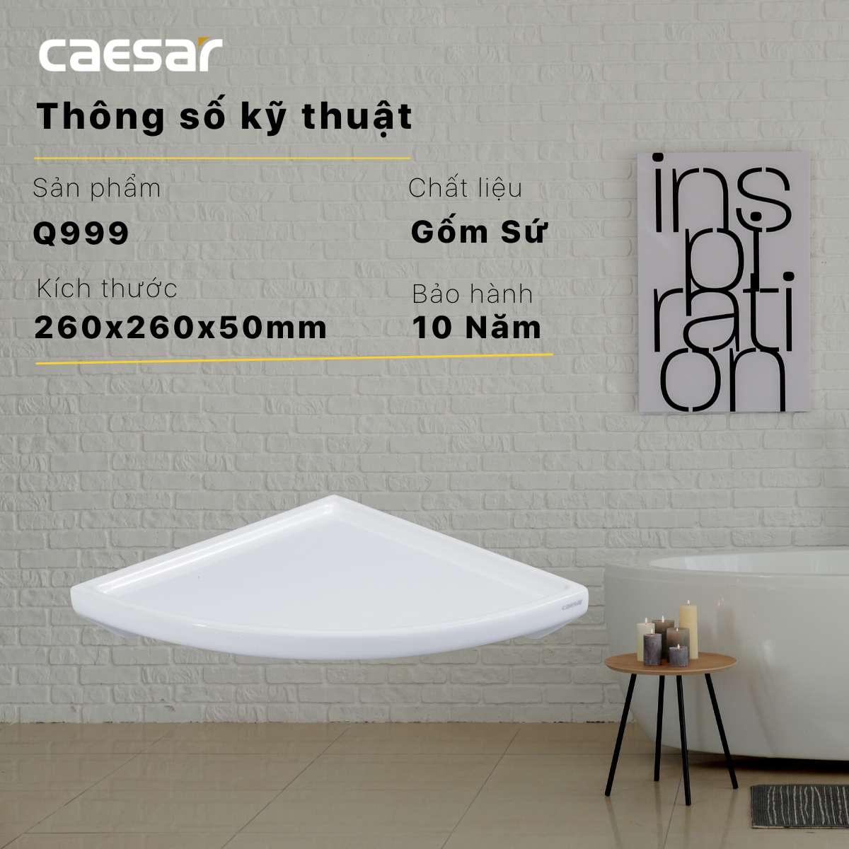 Kệ góc sứ Caesar Q999 - 8