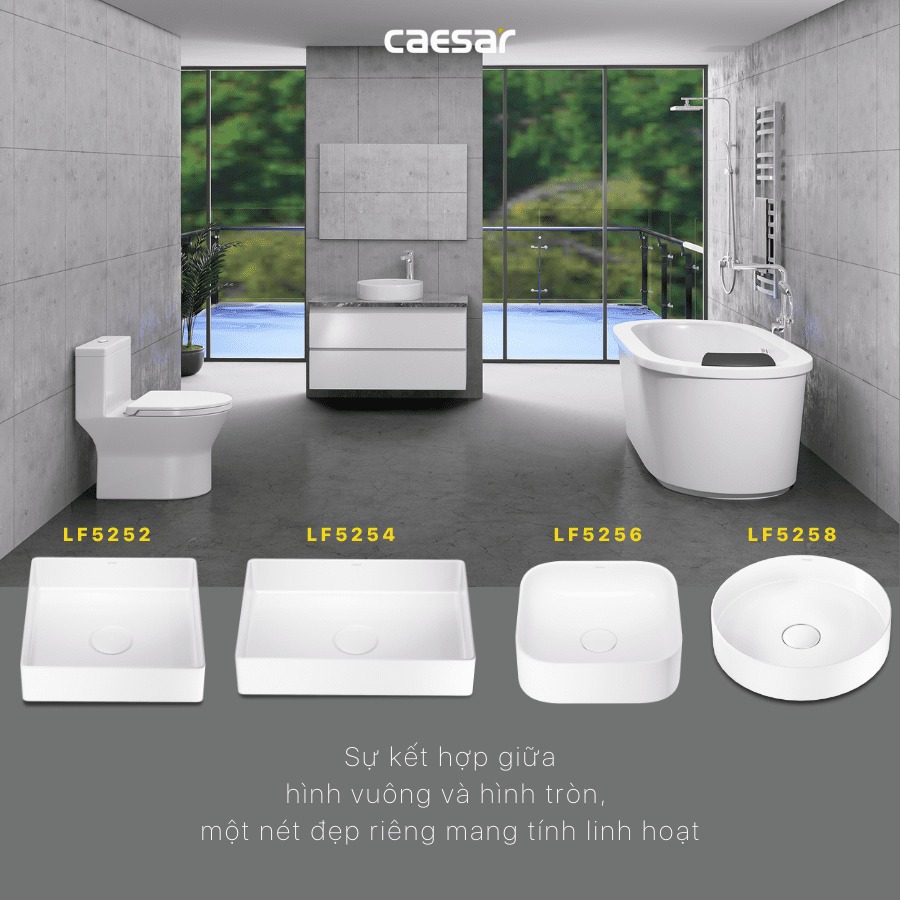 Chậu lavabo đặt bàn Caesar LF5258 - 22