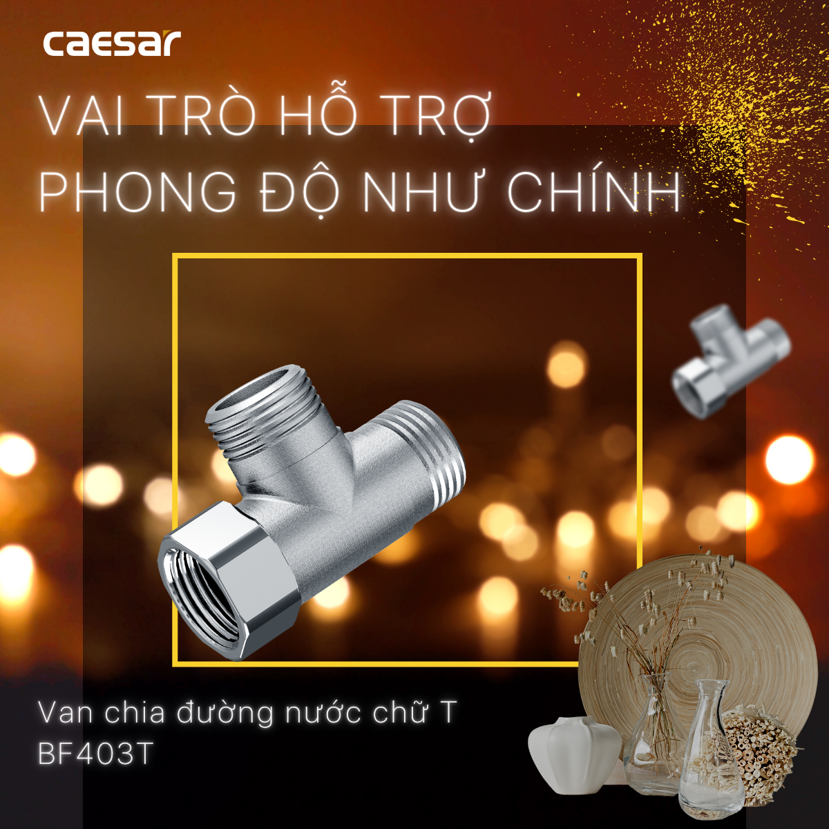 Van chia nước chữ t 2 đường nước Caesar BF403T - 10