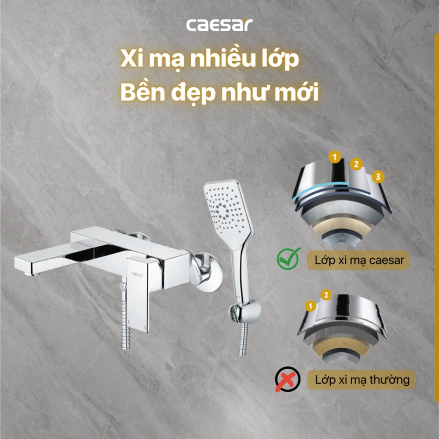 Bộ vòi sen tắm nóng lạnh Caesar S843C - 15