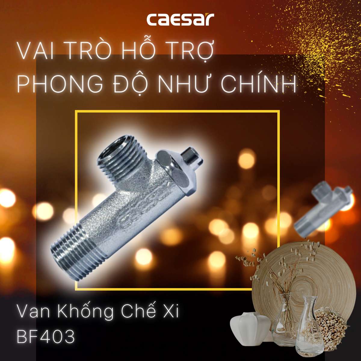 Van vặn khóa chữ F xi - φ21 Caesar BF403 - 2