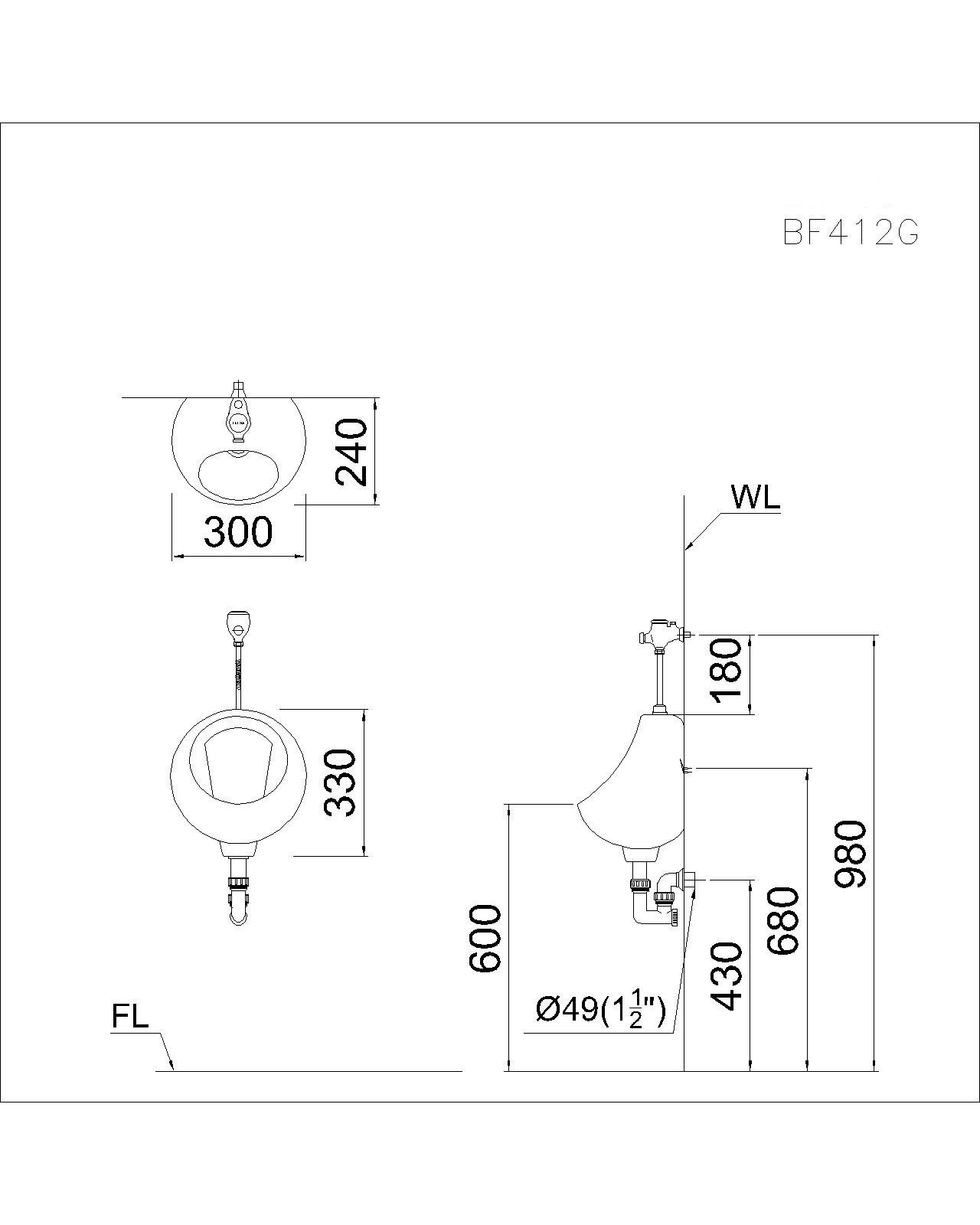 Van xả cơ bồn tiểu nam Caesar BF412G - 16