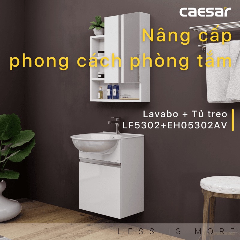 Bộ tủ lavabo Caesar LF5302+EH05302AV - 3