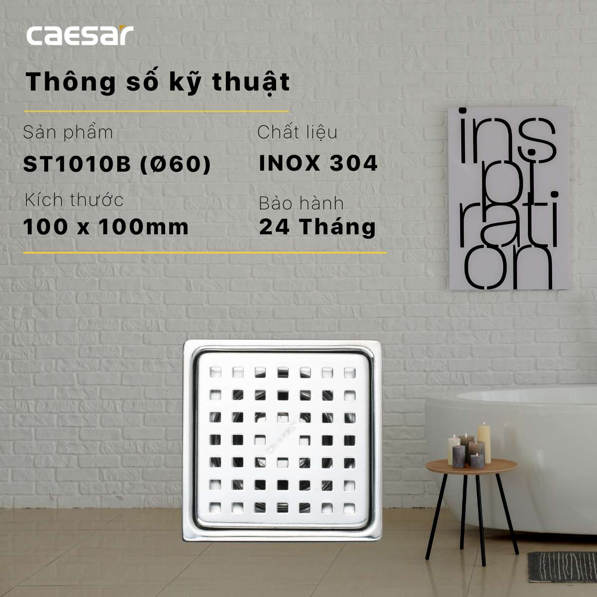 Phễu thoát sàn Caesar ST1010B - 8