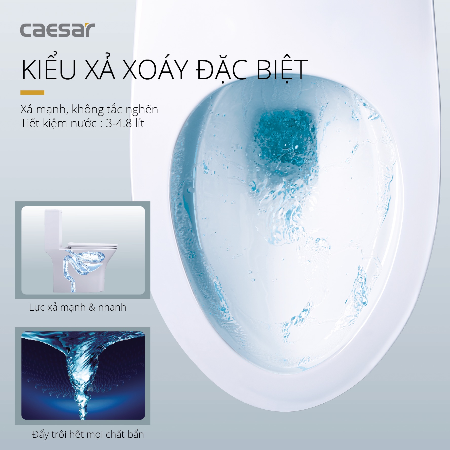 Bồn cầu 1 khối nắp êm Caesar C1391 - 17