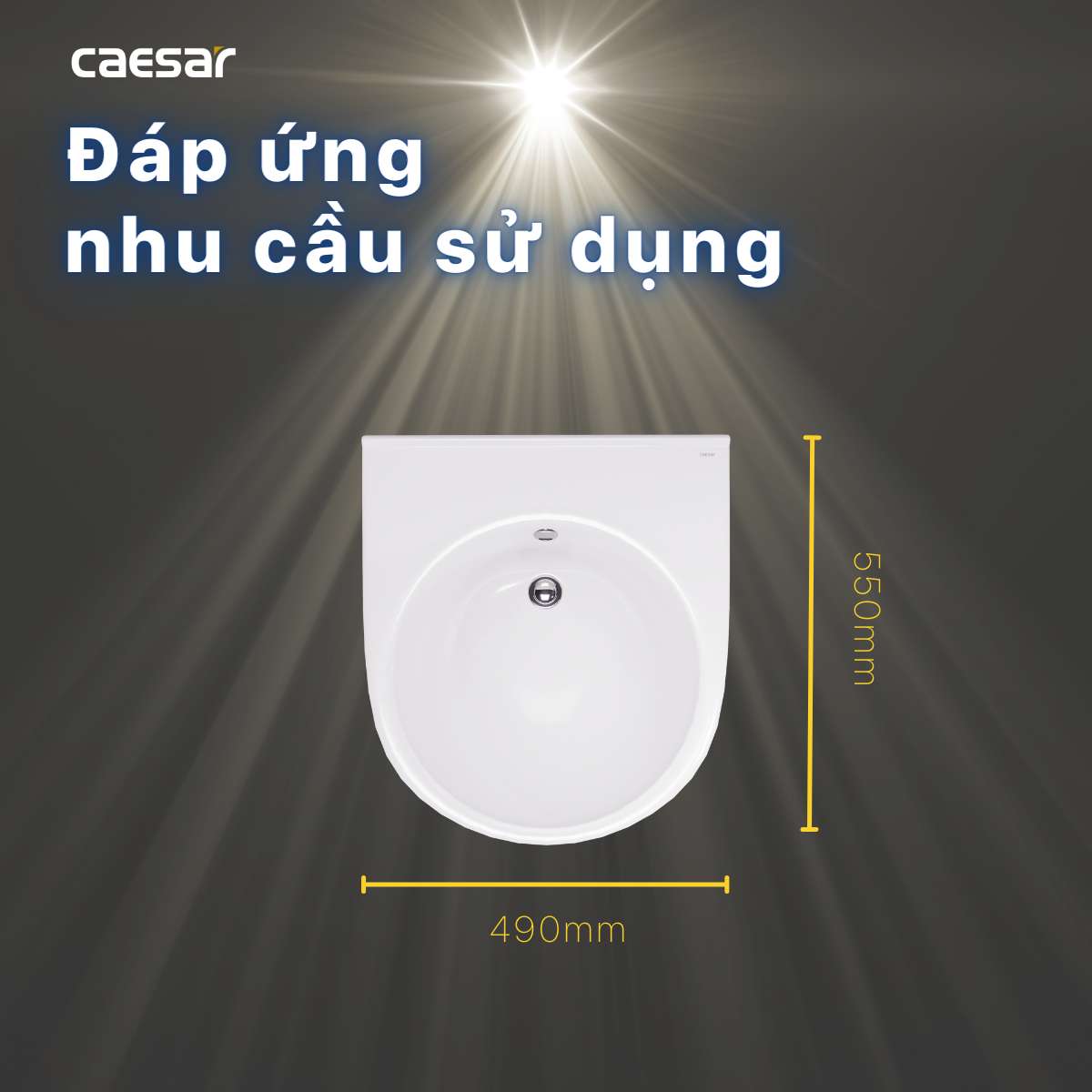 Chậu rửa lavabo dương vành Caesar LF5302 - 11