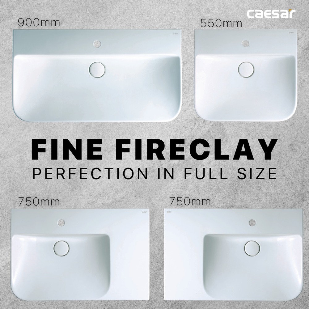 Chậu lavabo treo tường chân lửng Caesar LF5370 + PF2463 - 9