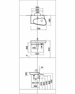 Chậu lavabo dương vành Caesar LF5364 - 2