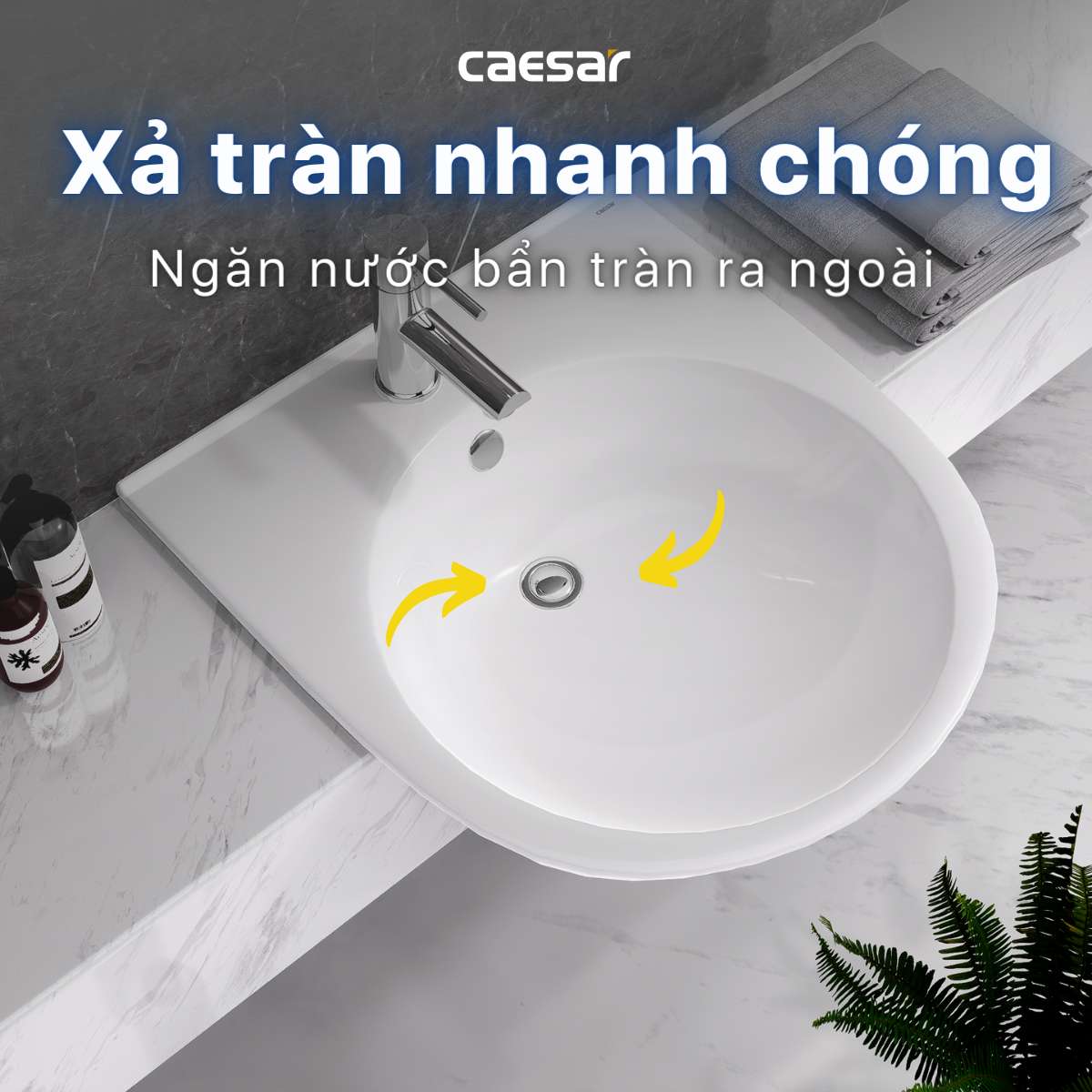 Chậu rửa lavabo dương vành Caesar LF5302 - 9