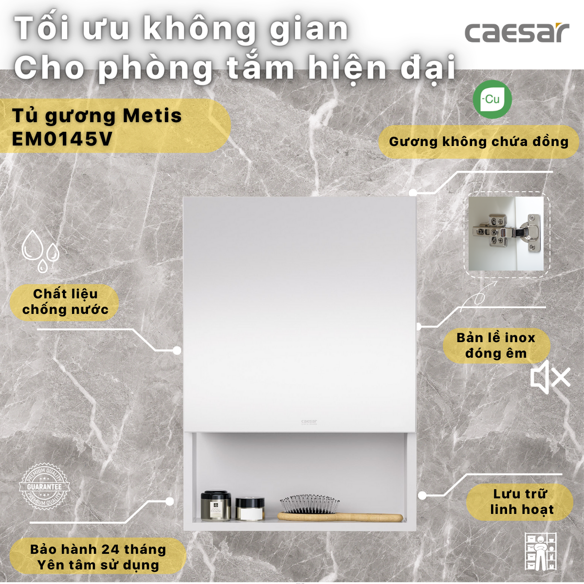 Tủ gương Caesar EM0145V - 5