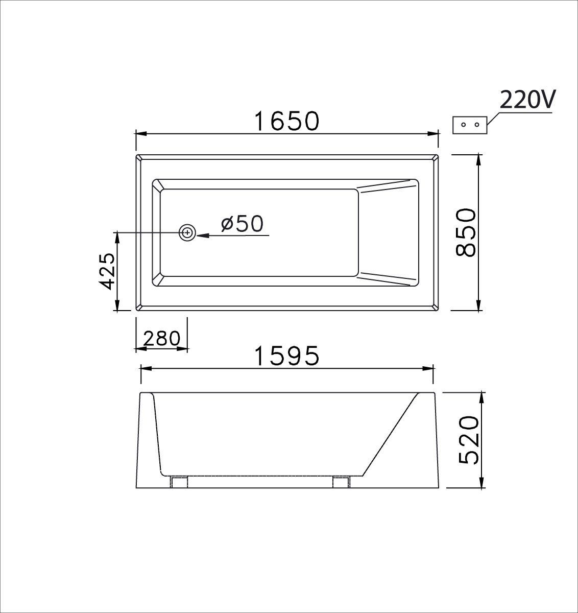 Bồn tắm massage đèn Caesar MT0660C - 15