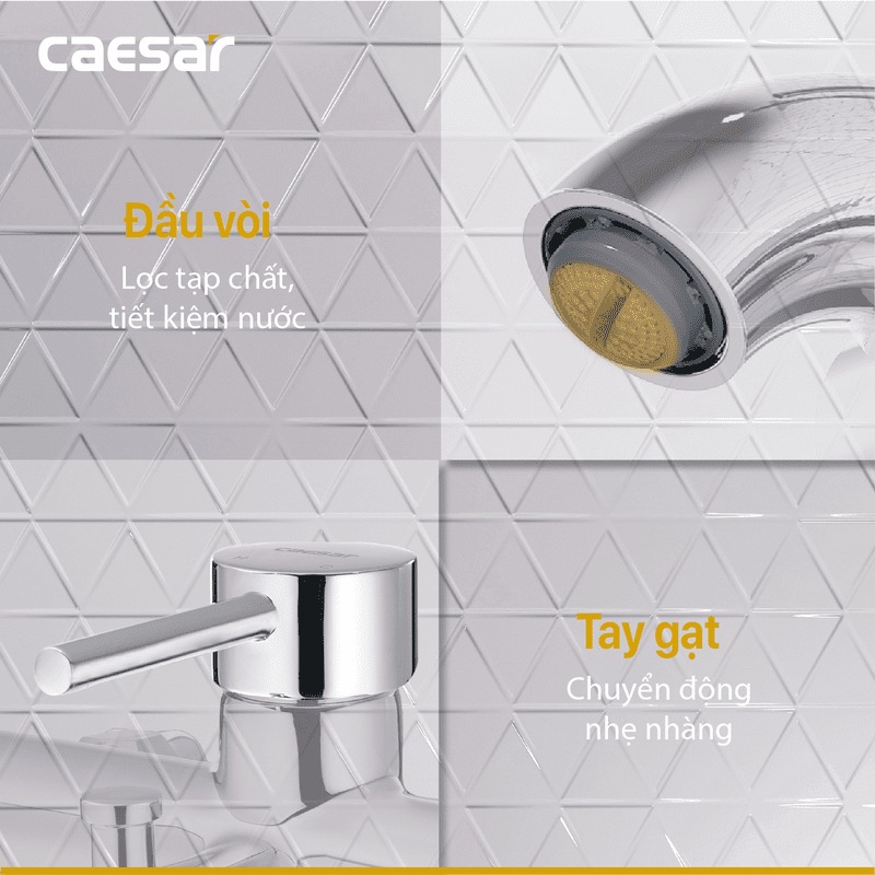 Bộ vòi sen tắm nóng lạnh Caesar S523C - 17