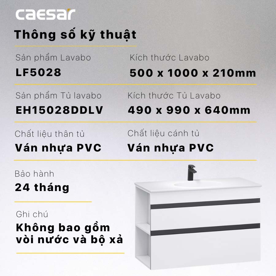 Tủ lavabo Caesar EH15028DDLV - 12