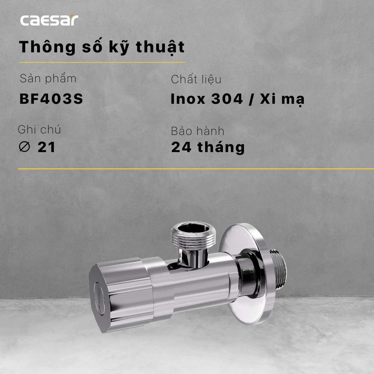 Van vặn khóa chữ F xi Caesar BF403S - 8