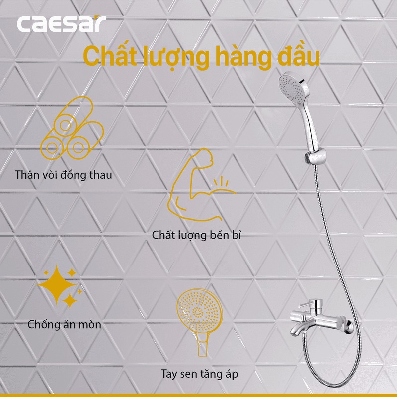Bộ vòi sen tắm nóng lạnh Caesar S523C - 11