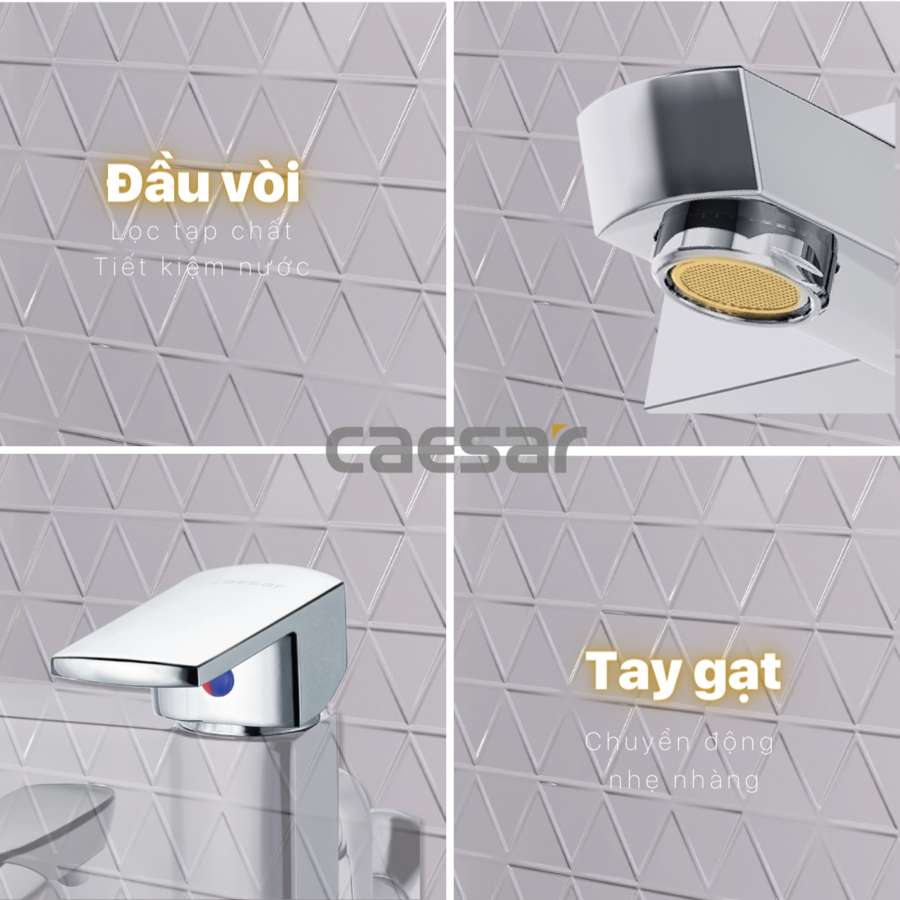 Bộ vòi sen tắm nóng lạnh Caesar S553C - 14