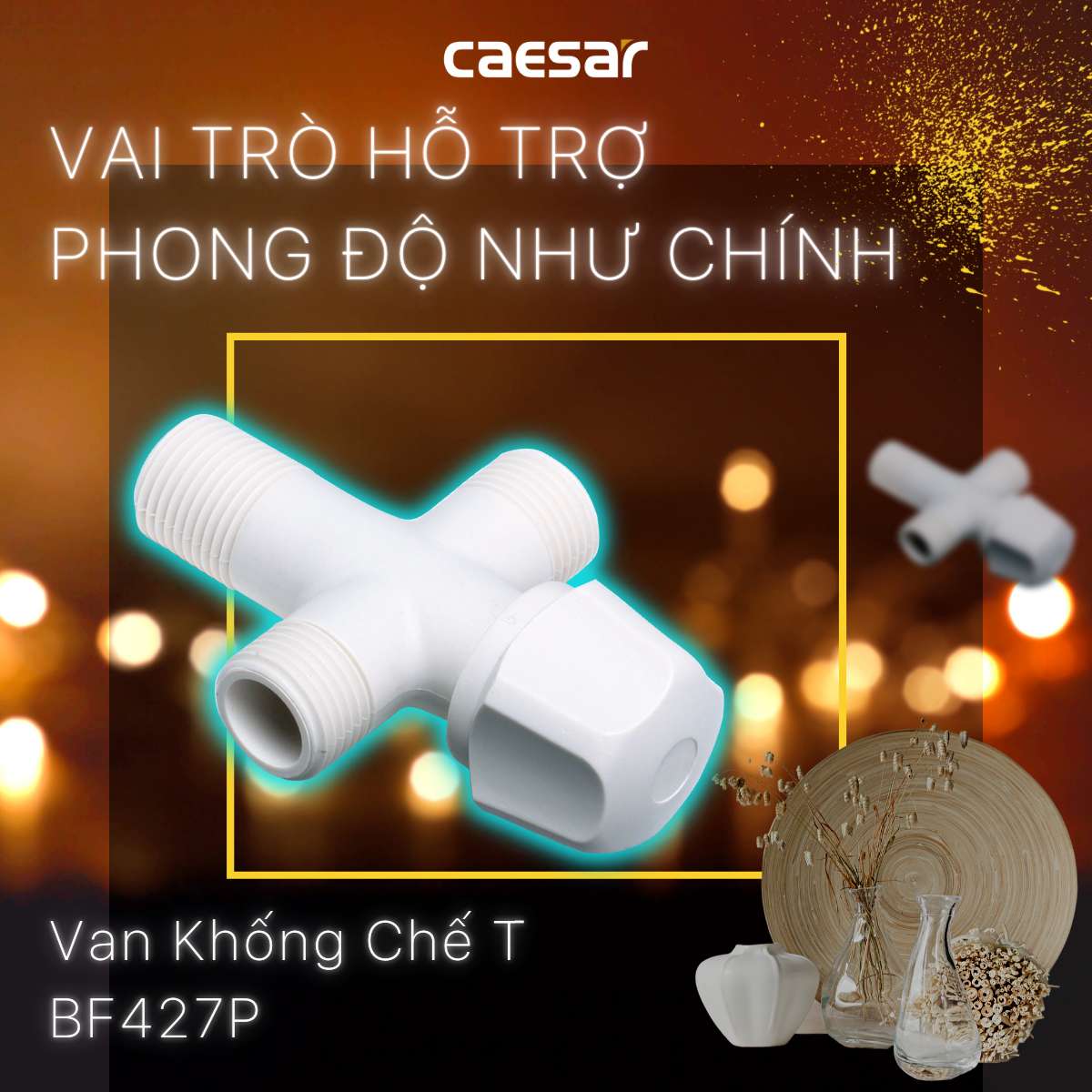 Van vặn khóa chữ T nhựa - φ21 Caesar BF427P - 2
