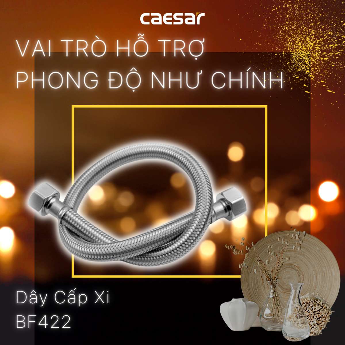 Dây cấp nước xi 40cm Caesar BF422 - 2