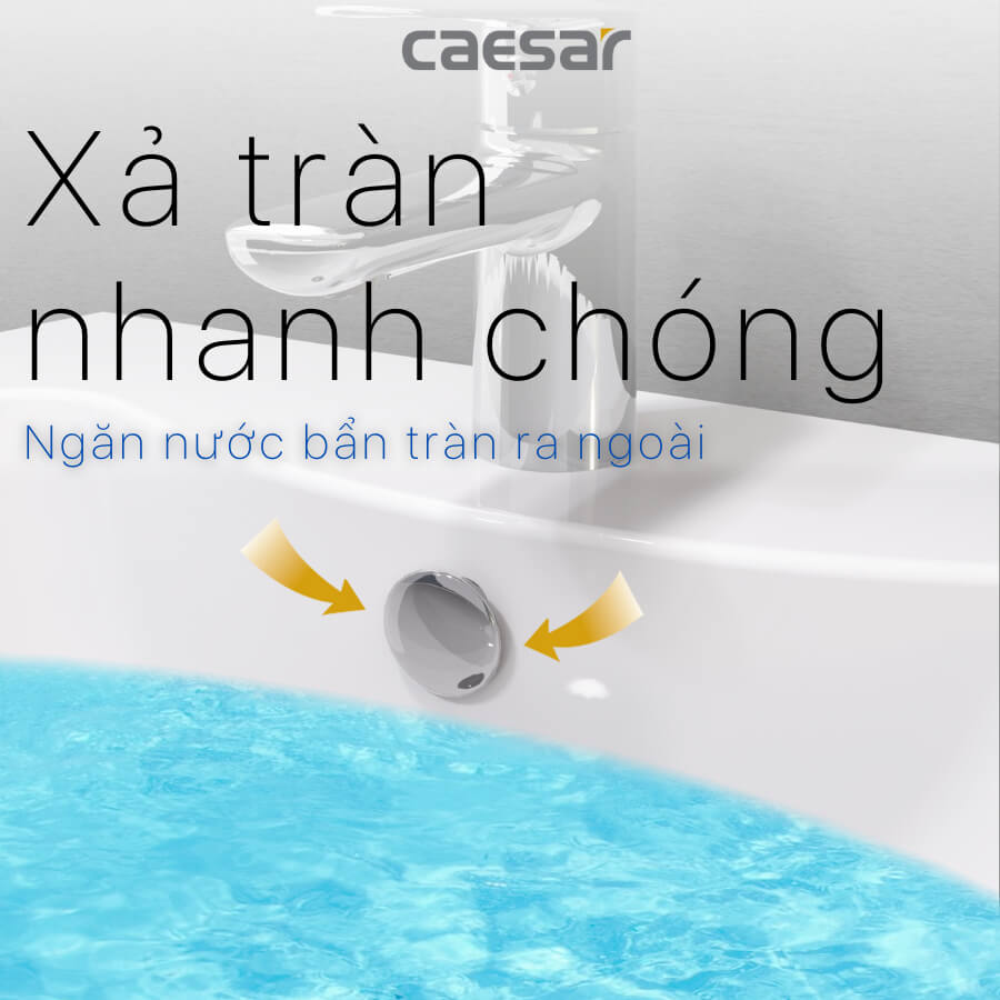 Chậu lavabo treo tường chân lửng CAESAR LF5263 + PF2463 - 10