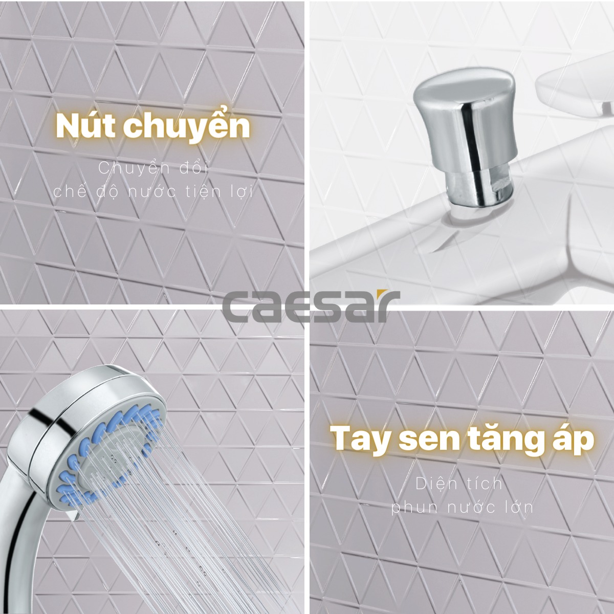 Bộ vòi sen tắm nóng lạnh Caesar S433C - 16