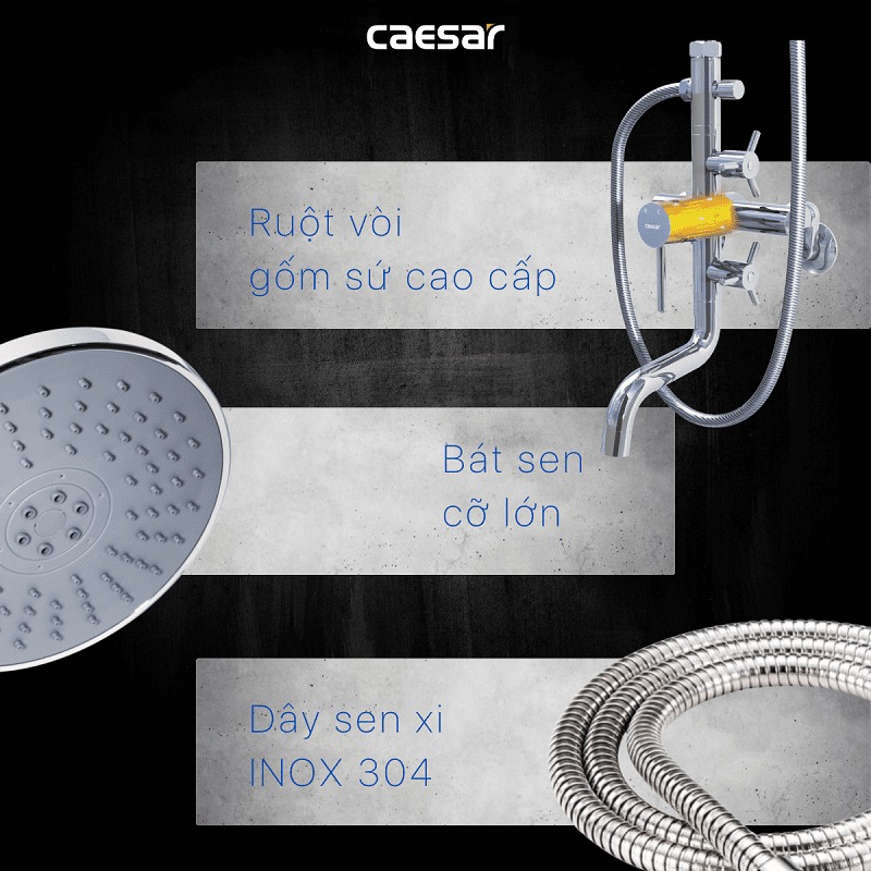 Bộ sen tắm cây nóng lạnh Caesar S488C - 17