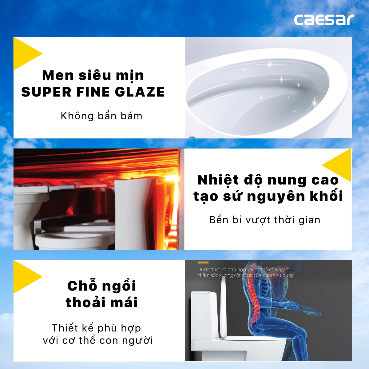 Bồn cầu 2 khối nắp rửa cơ Caesar CD1345+TAF060 - 5