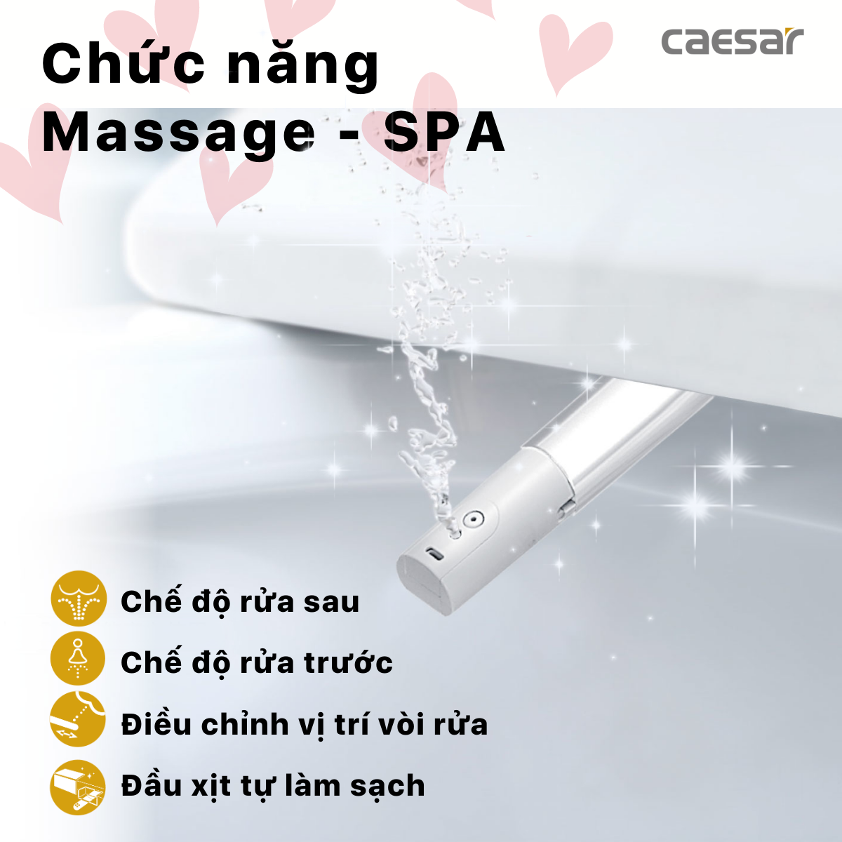 Nắp rửa điện tử Caesar TAF400H (TAF400H-PW) - 11