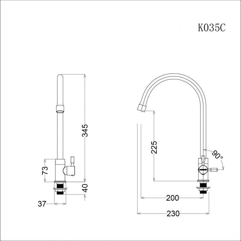 Vòi bếp lạnh Caesar K035C - 7