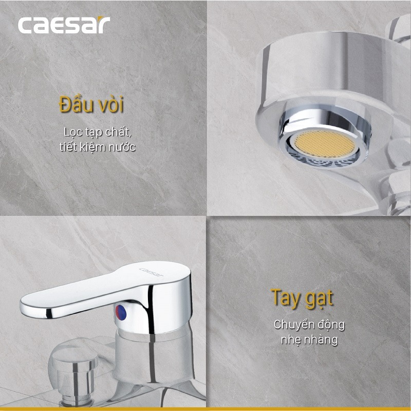 Bộ vòi sen tắm nóng lạnh Caesar S573C - 18