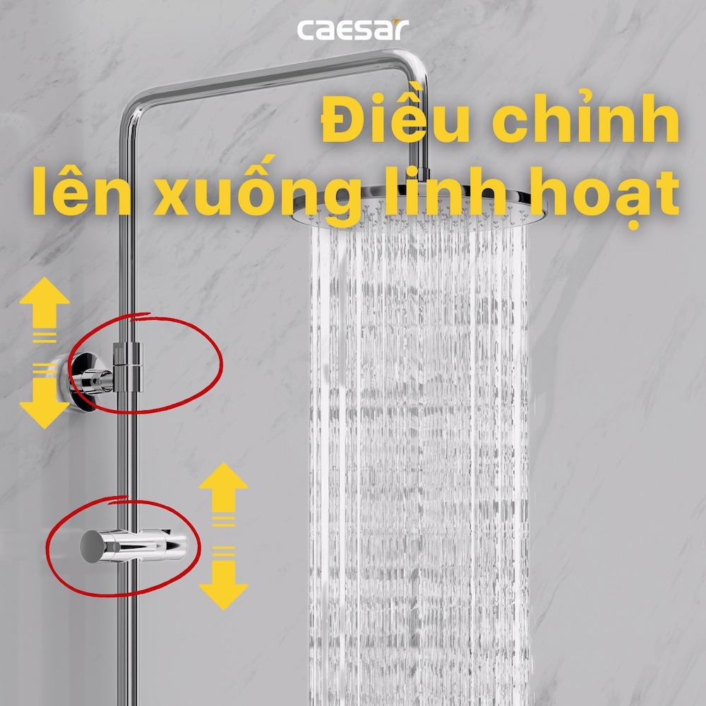Bộ sen cây tắm đứng nóng lạnh Caesar BS126+S173C - 20