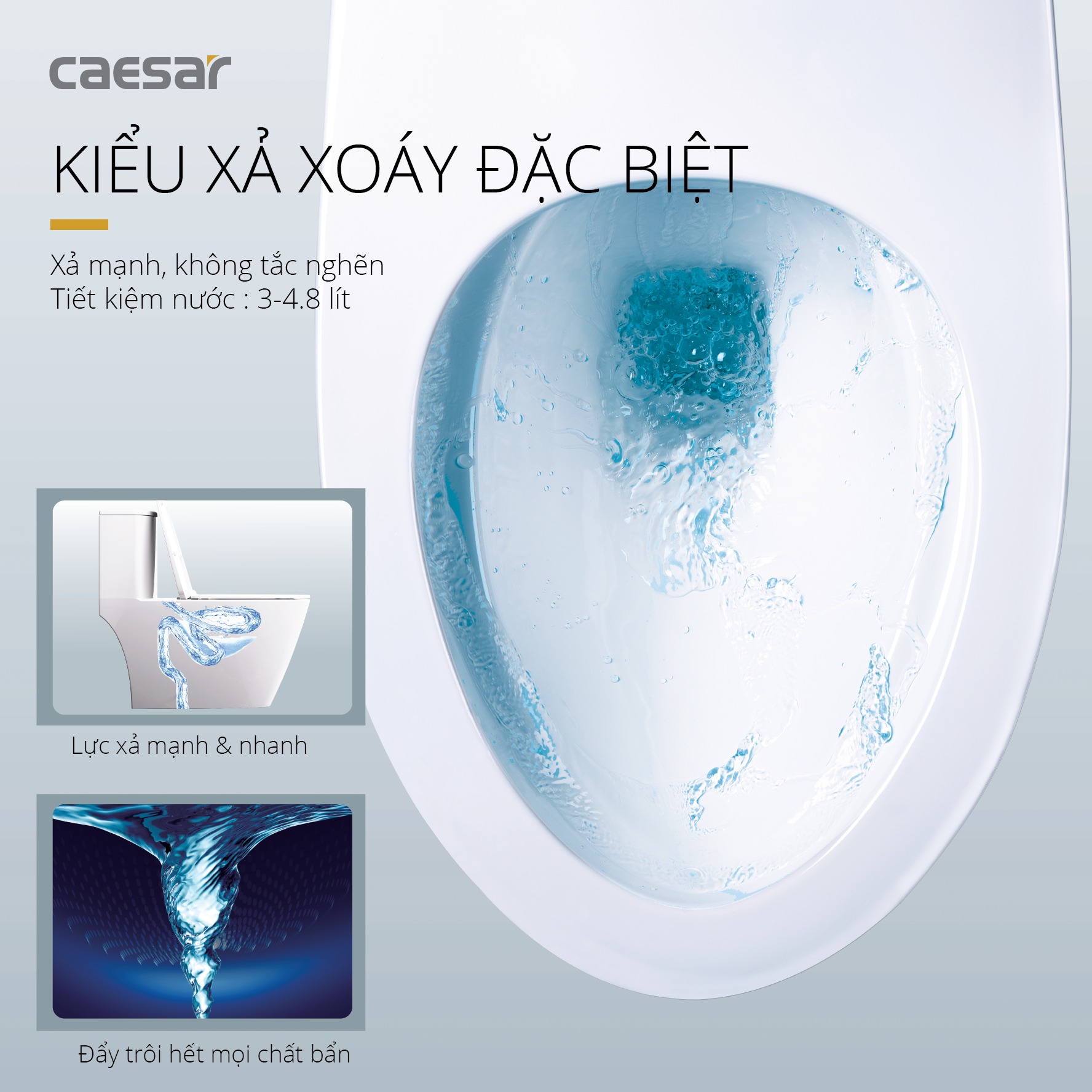 Bồn cầu 1 khối Caesar C1363 (CD1363) nắp đóng êm - 5