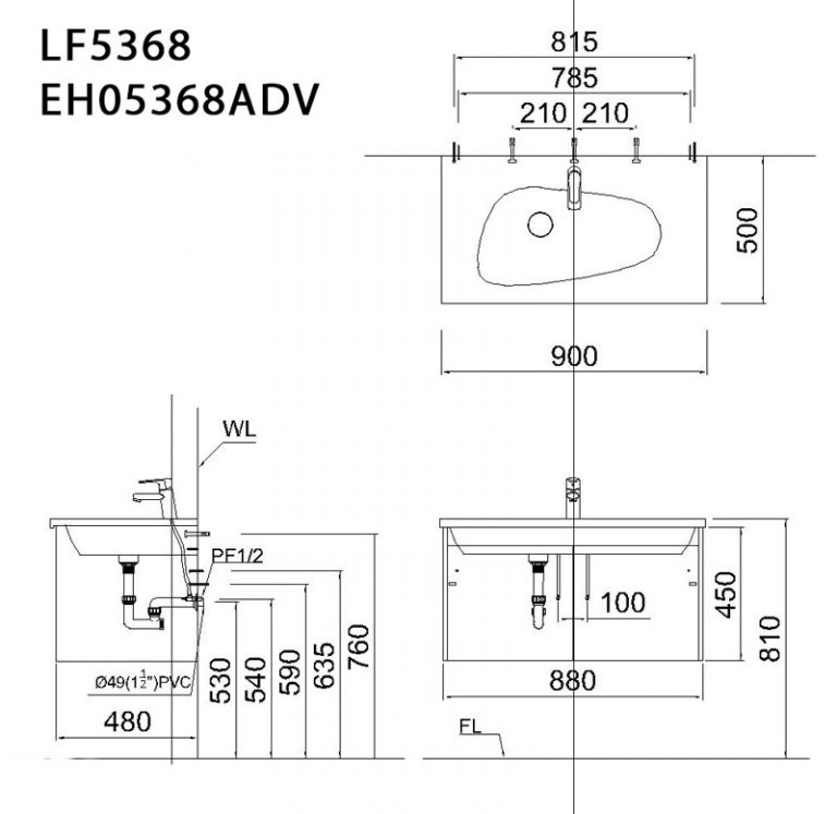 Tủ lavabo Caesar EH05368ADV
