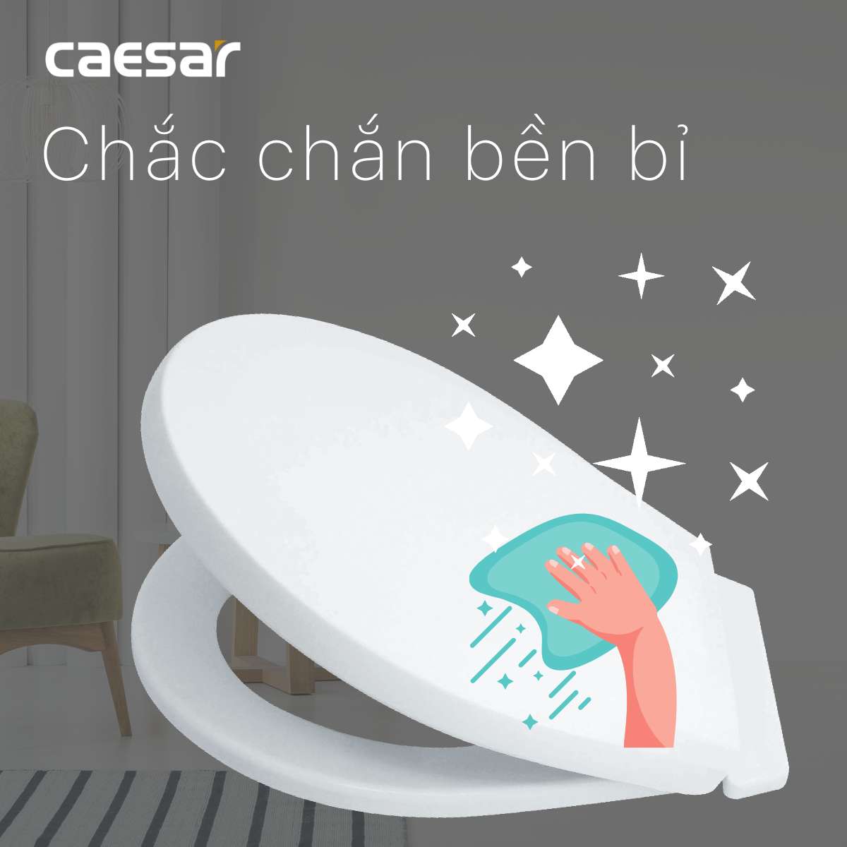 Nắp bồn cầu thường Caesar M284 - 14