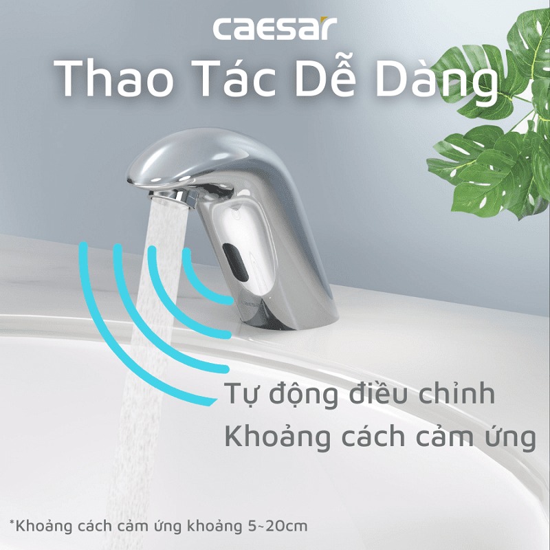Vòi chậu lavabo cảm ứng nước lạnh Caesar A910 - 12