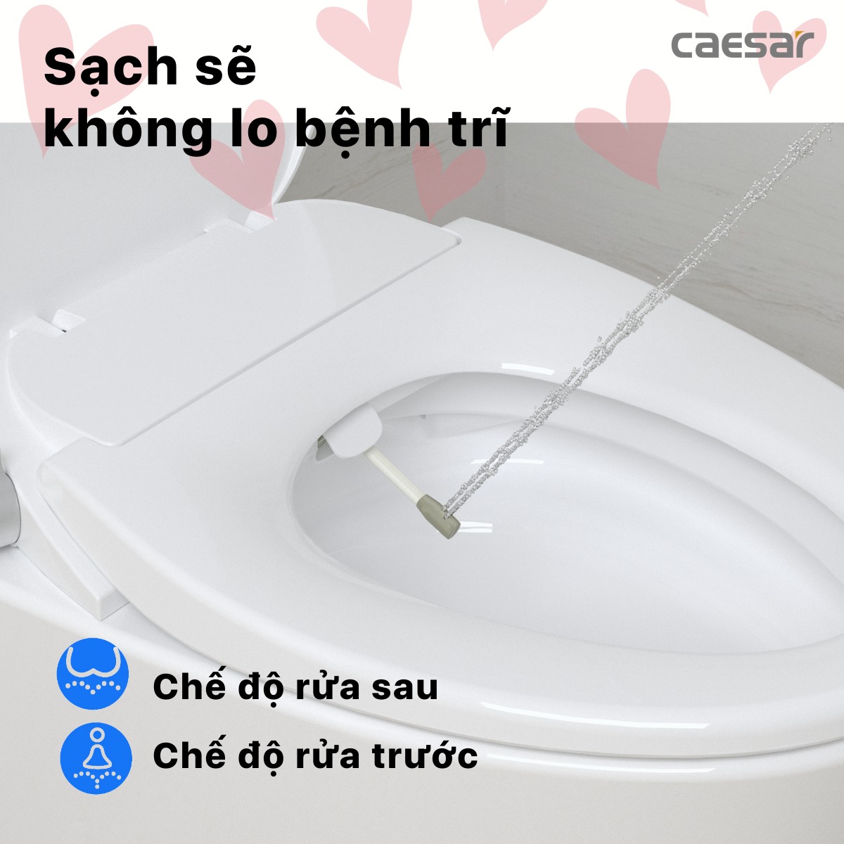 Nắp bồn cầu rửa cơ Caesar TAF060 - 8
