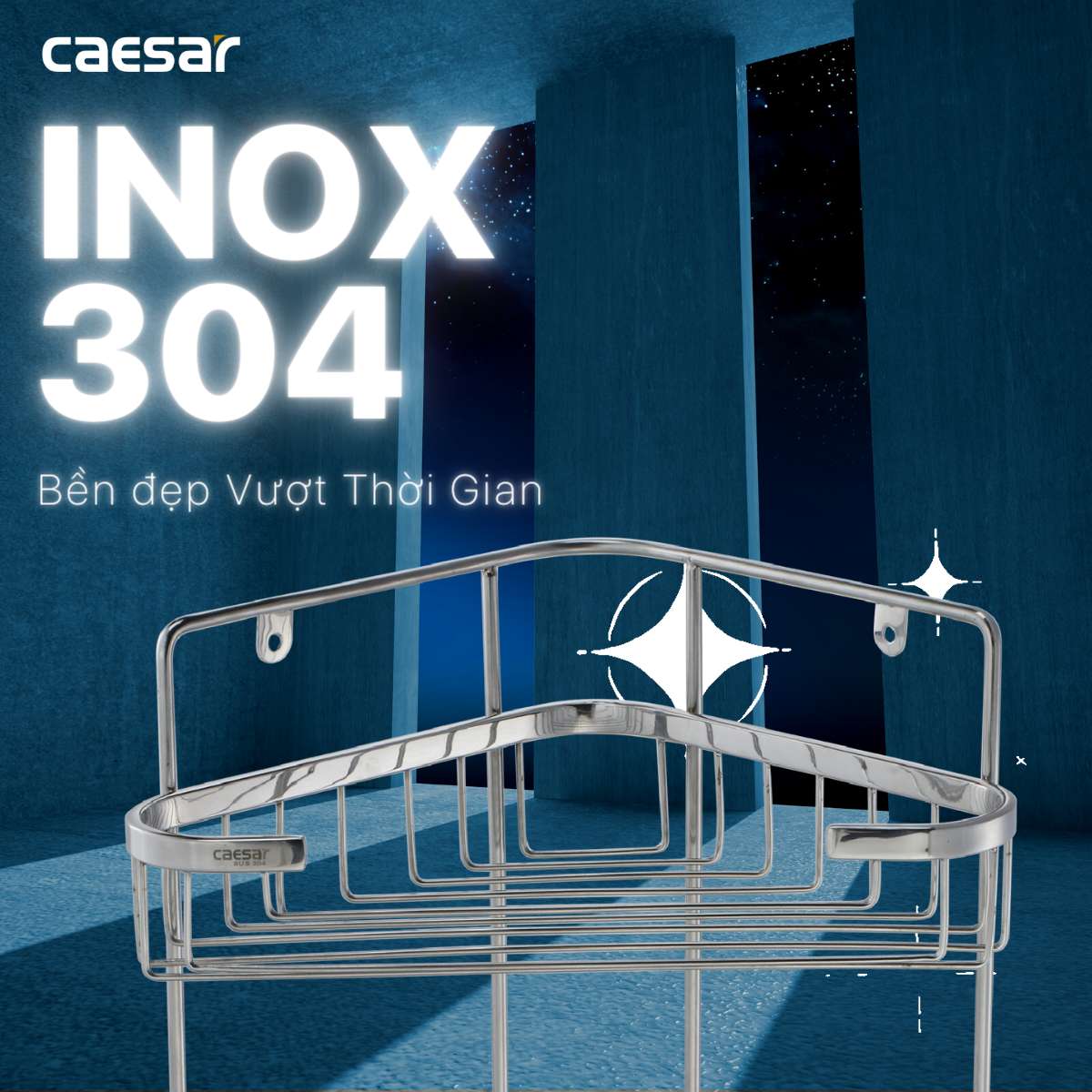 Kệ góc inox 2 tầng Caesar ST810V - 10