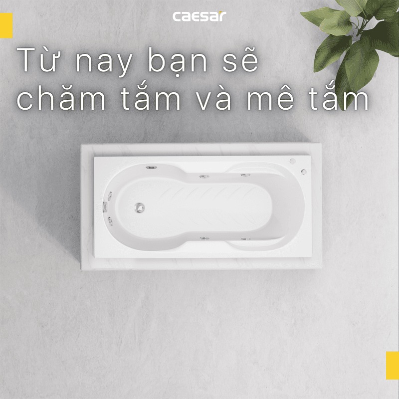 Bồn tắm xây 1m7 massage Caesar MT0370 - 9