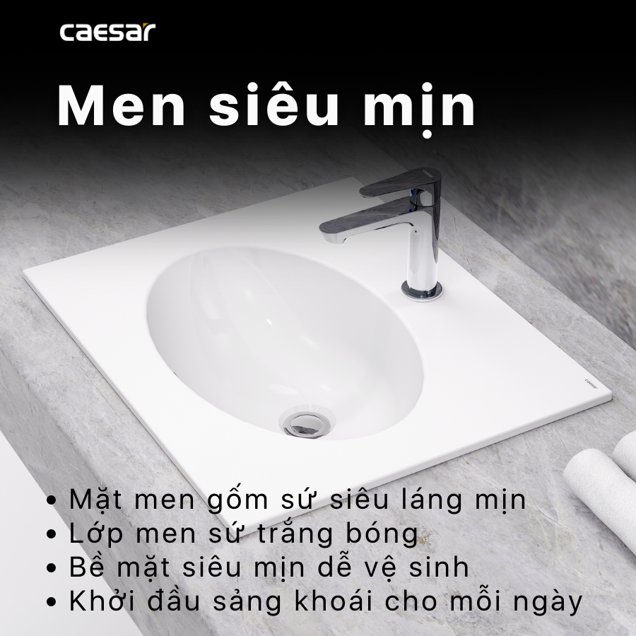 Chậu rửa mặt lavabo dương vành Caesar L5022 - 6