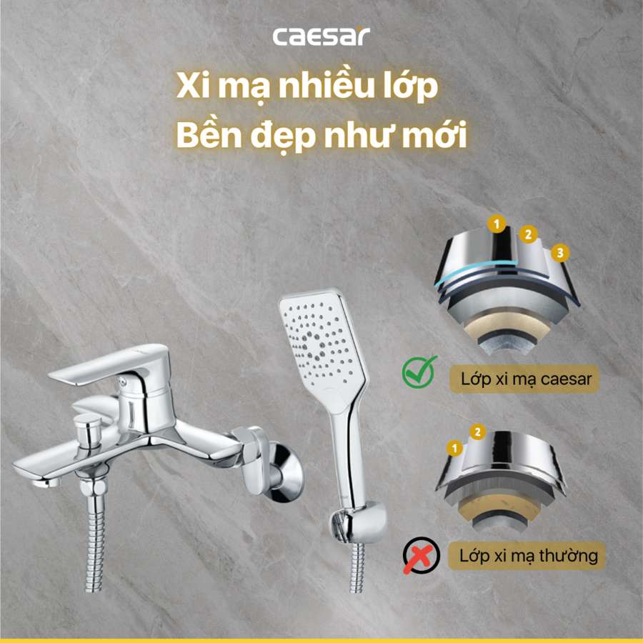 Bộ vòi sen tắm nóng lạnh Caesar S773C - 12