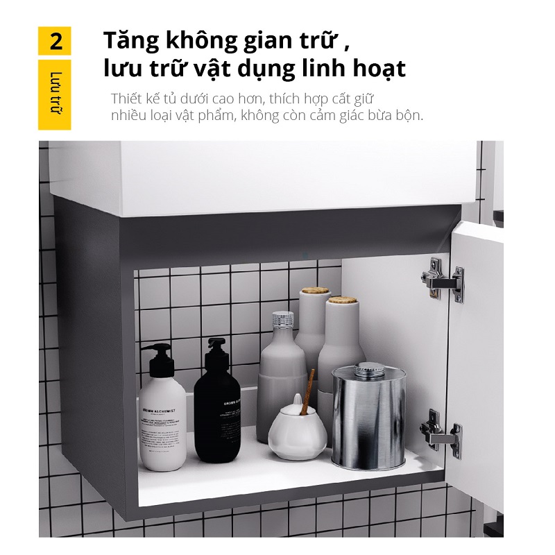 Bộ tủ lavabo Caesar LF5259+EH05259ATGV - 11