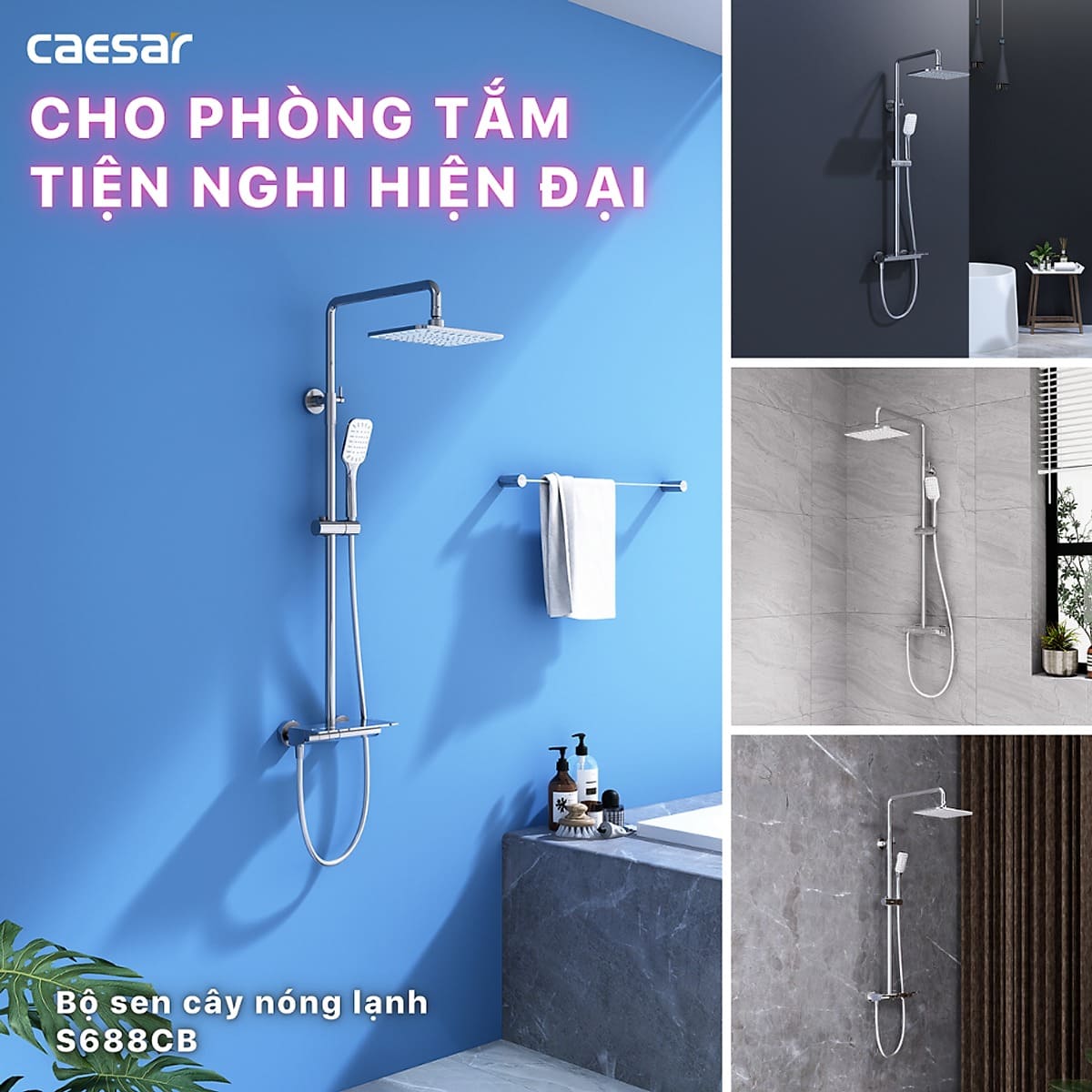 Bộ sen tắm cây nóng lạnh Caesar S688C - 12