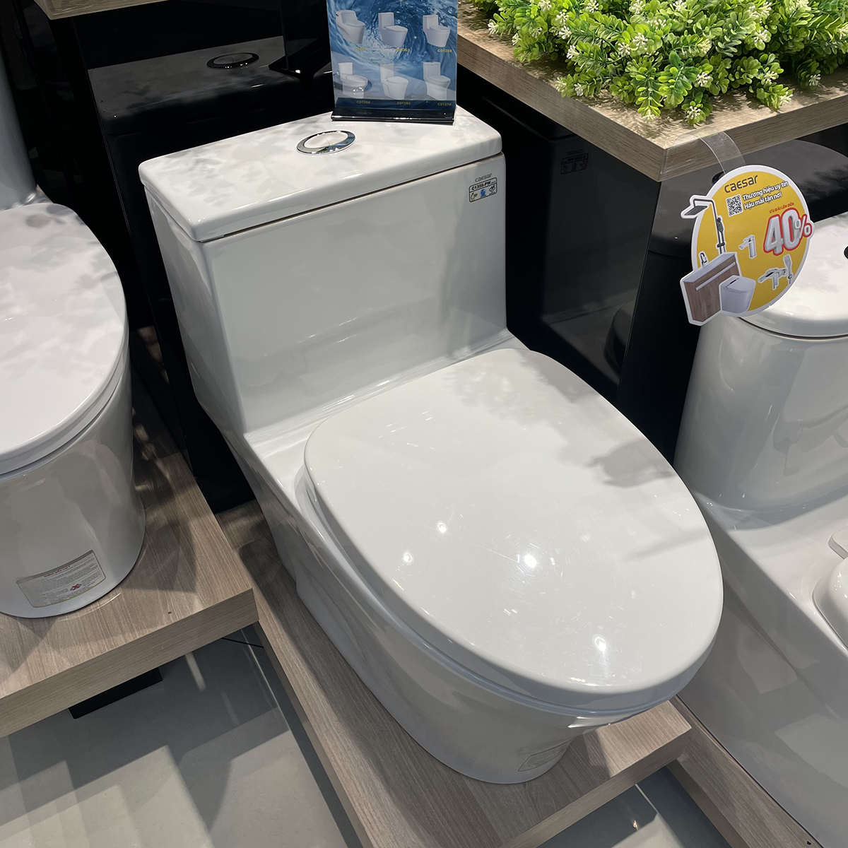 Bồn cầu 1 khối Caesar C1356 (CD1356) nắp đóng êm - 8