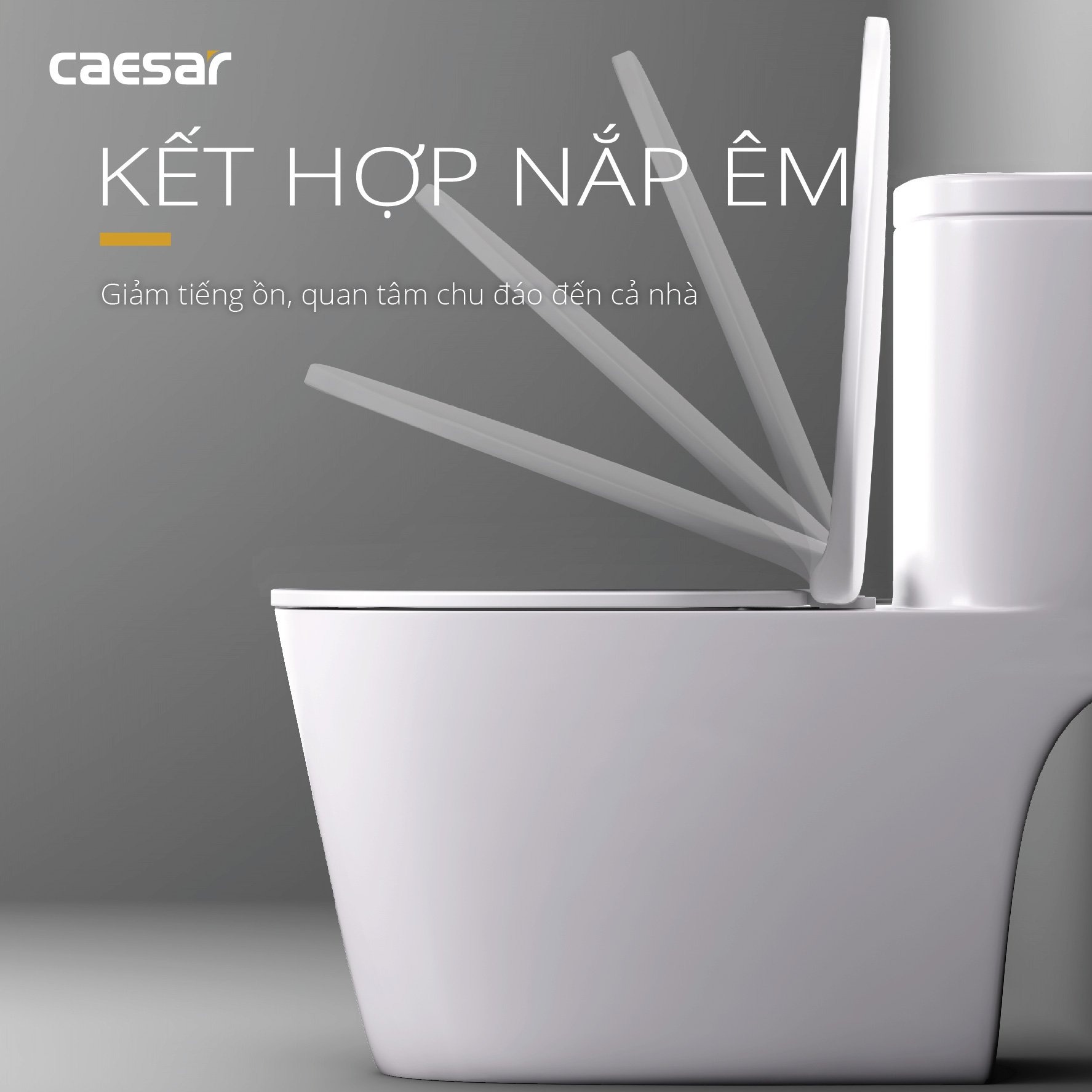 Bồn cầu 1 khối Caesar C1364 (CD1364) nắp đóng êm - 14