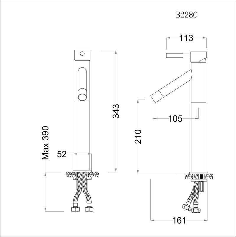 Vòi chậu lavabo nóng lạnh Caesar B228CU - 7