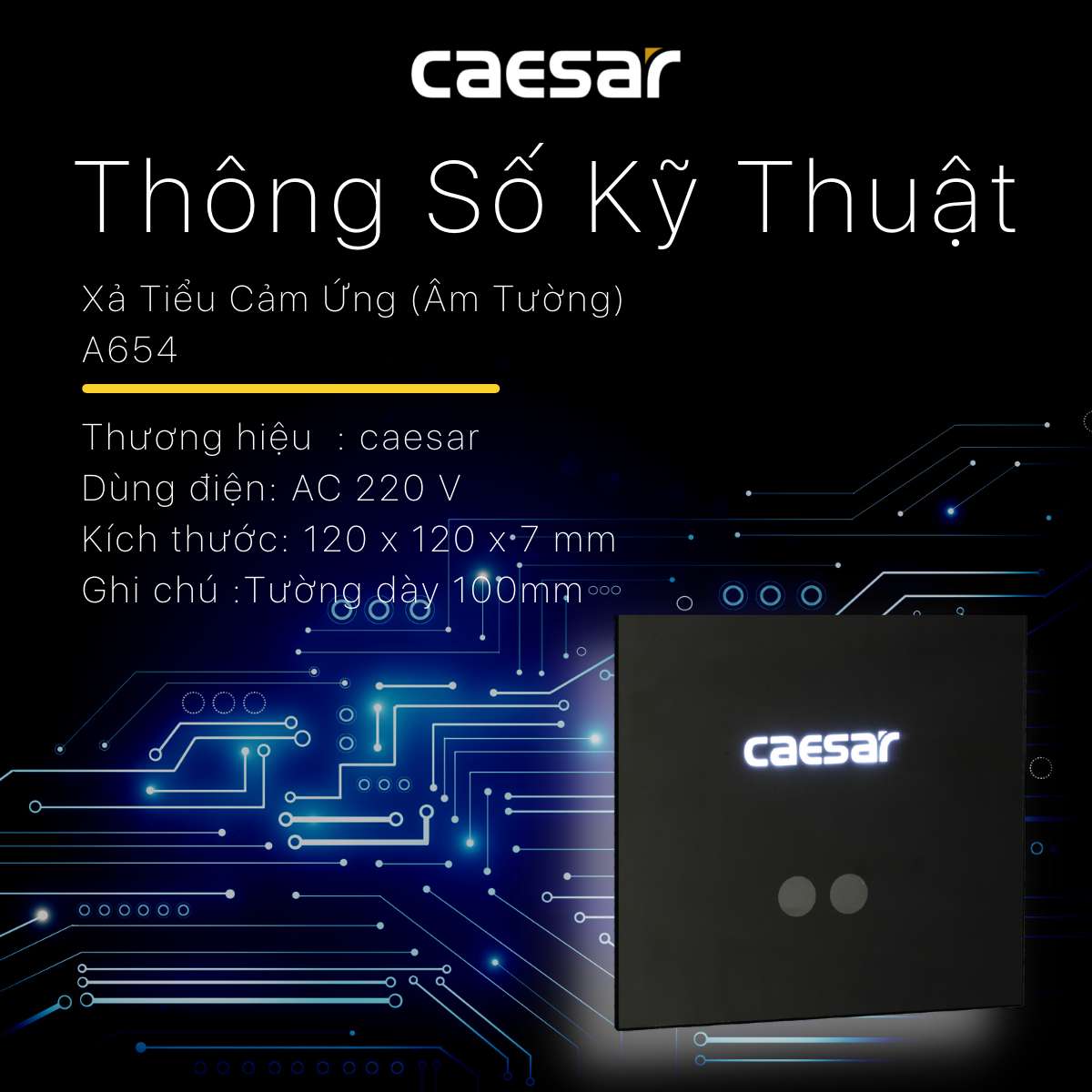 Van xả cảm ứng bồn tiểu nam Caesar A654 - 7