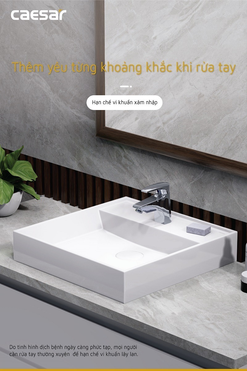 Vòi chậu lavabo nóng lạnh Caesar B400CU - 2