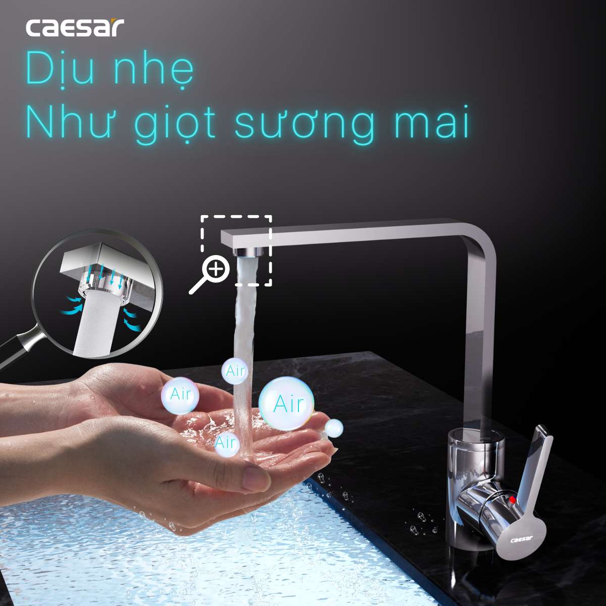 Vòi bếp nóng lạnh Caesar K665C - 15