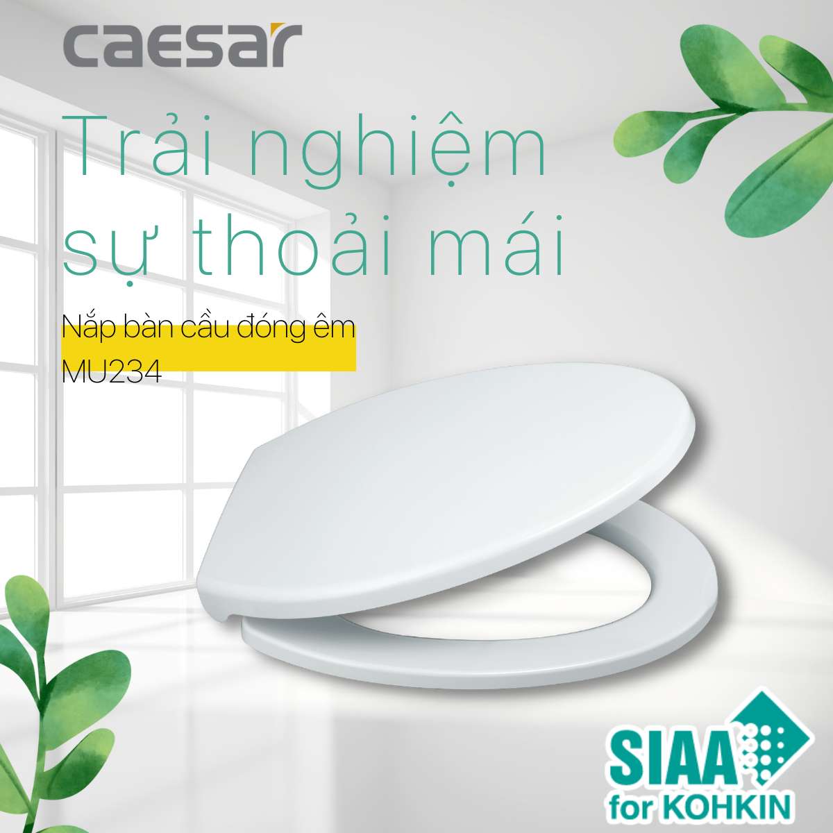 Nắp bồn cầu đóng êm Caesar MU234 - 2