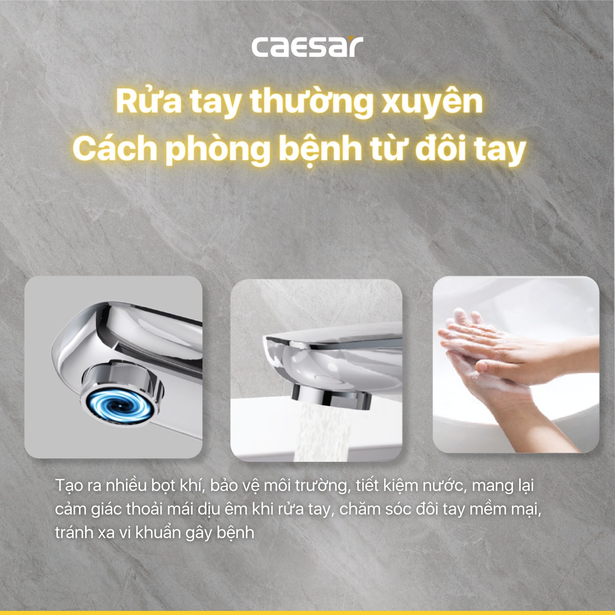 Vòi chậu lavabo nóng lạnh Caesar B560CU - 6